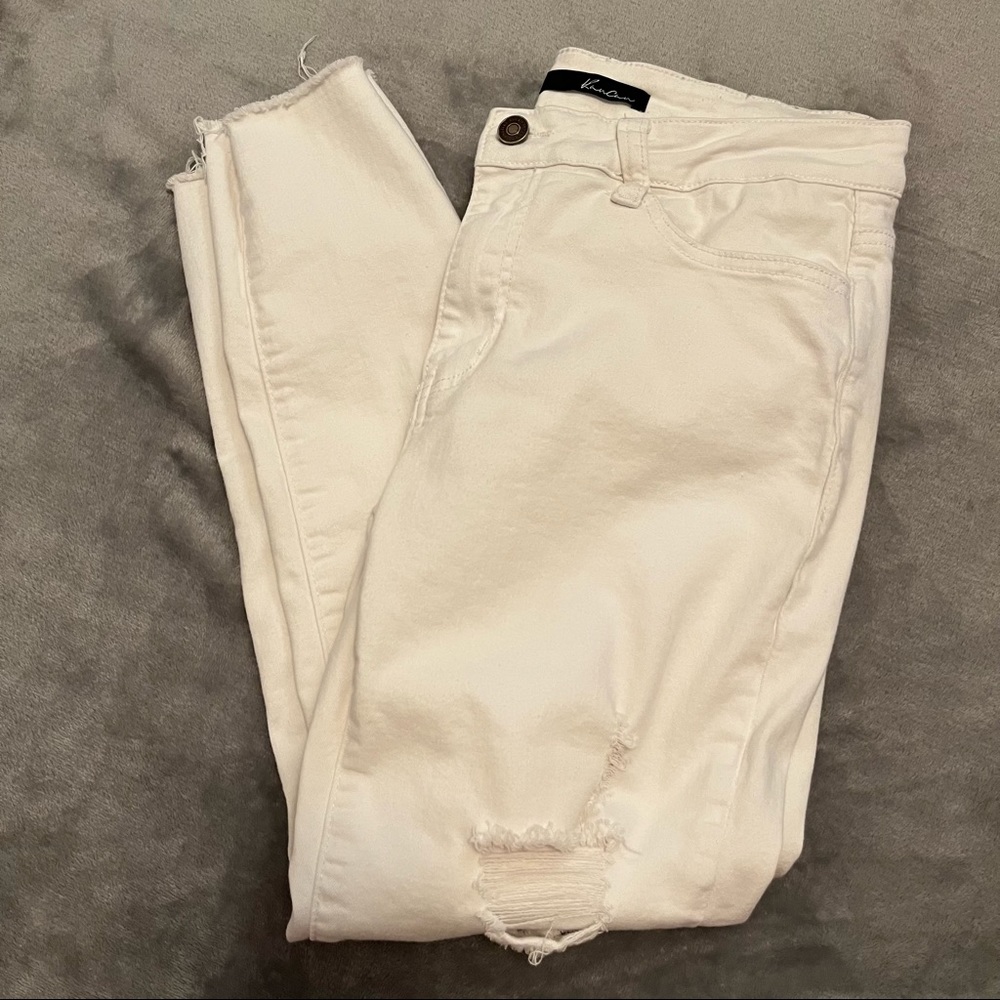 KanCan White Distressed Skinny Jeans Women’s Size 29